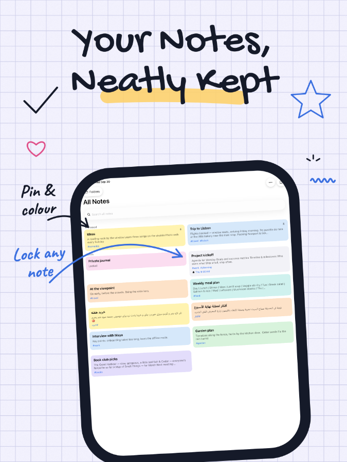 Rich-text editor with headings, lists, and formatting